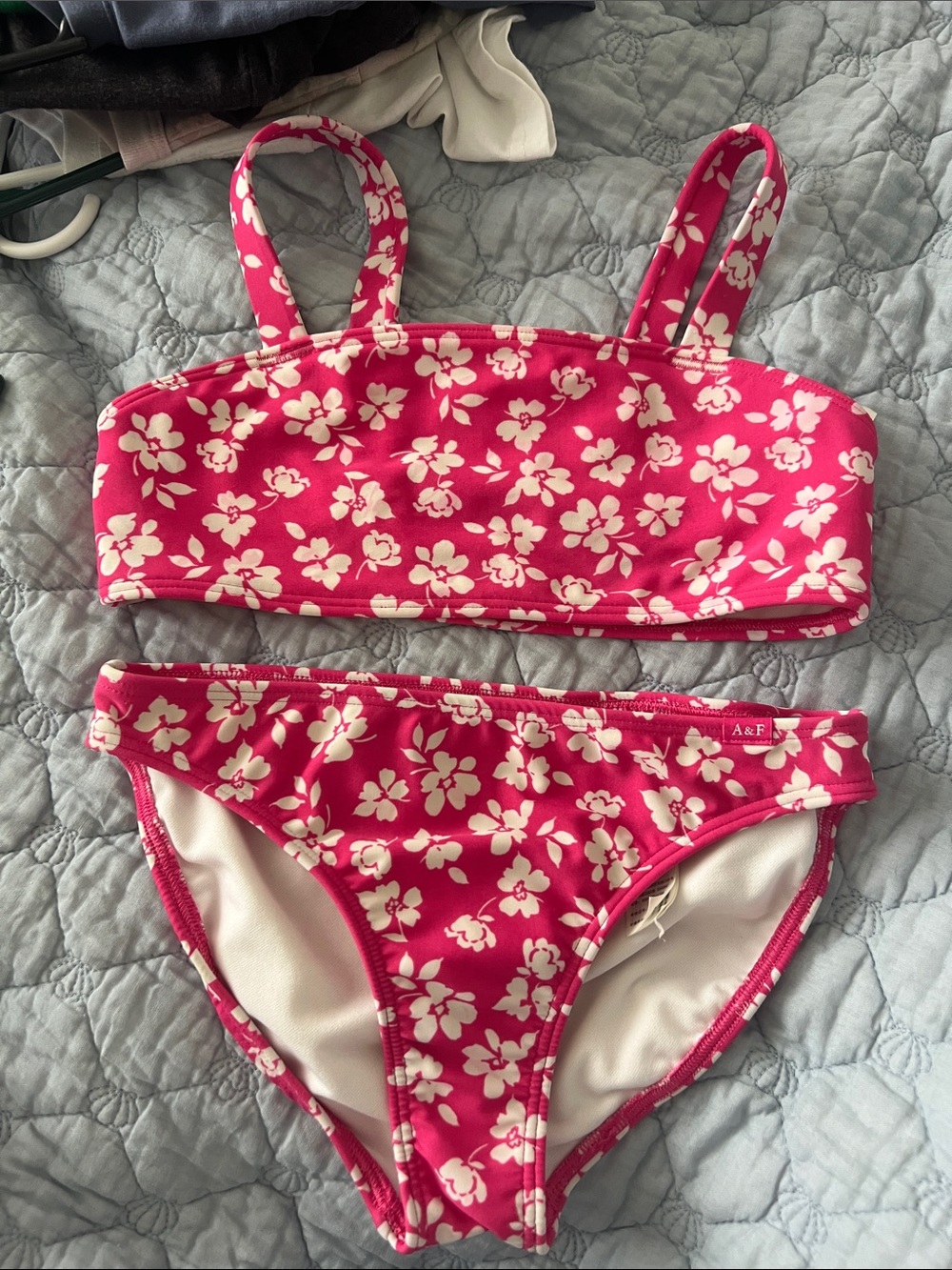Abercrombie & Fitch Hot Pink and White Floral Girls' Bikini